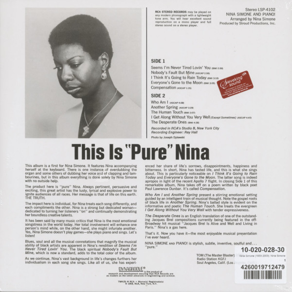 Nina Simone And Piano (LP, 180g Vinyl)