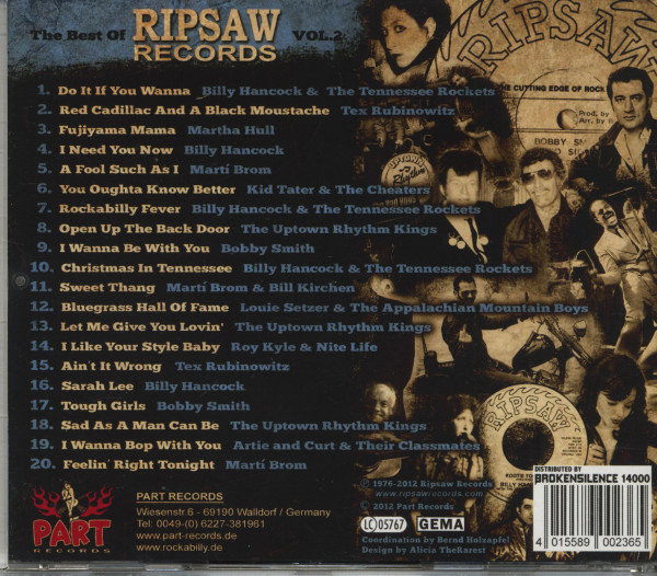 The Best Of Ripsaw Records Vol.2 - The Cutting Edge Of Rock 'n' Roll (CD)