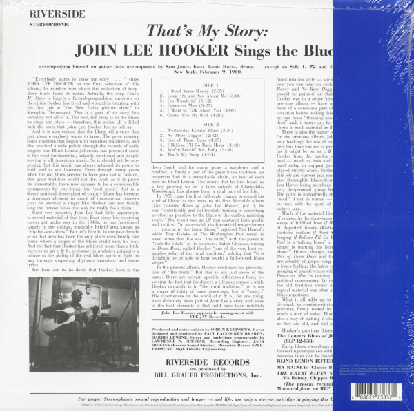 That's My Story - John Lee Hooker Sings The Blues (LP, 180g Vinyl)