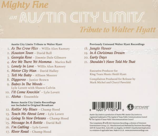 Mighty Fine - An Austin City Limits Tribute To Walter Hyatt (CD)