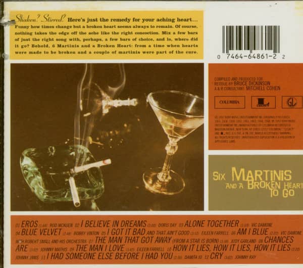 Six Martinis And A Broken Heart To Go (CD Cut-Out)
