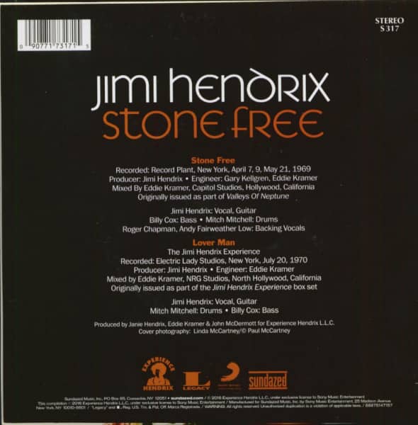 Stone Free - Lover Man (7inch Single, 45rpm, PS, BC)