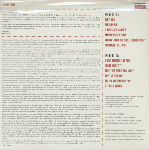 Link Wray Sings And Plays Guitar (LP, colored Vinyl, Ltd.)