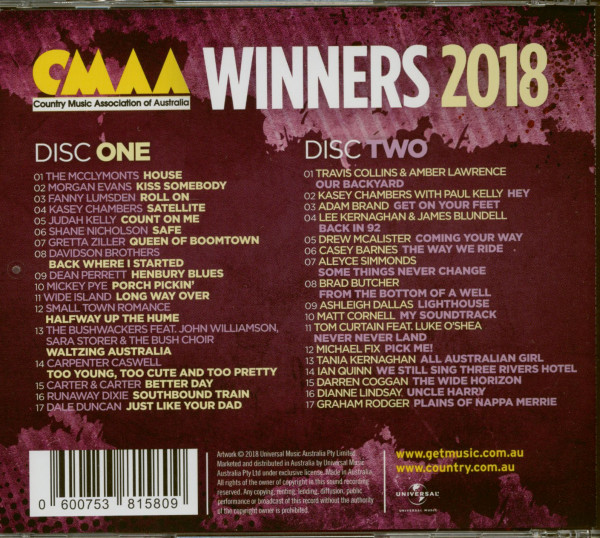CMAA Winners 2018 (2-CD)