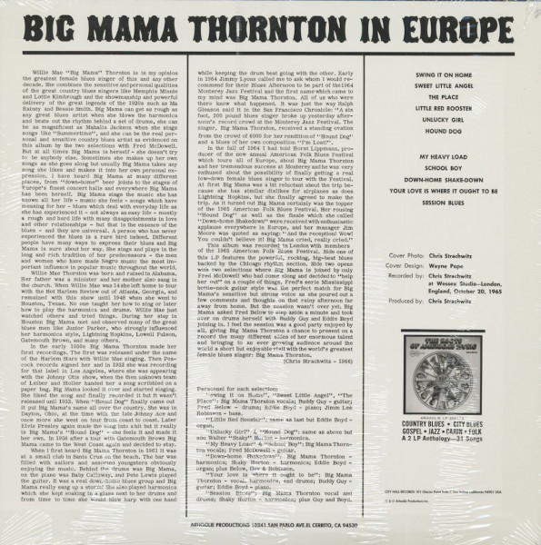 Big Mama Thornton In Europe (LP, Ltd. Edition)