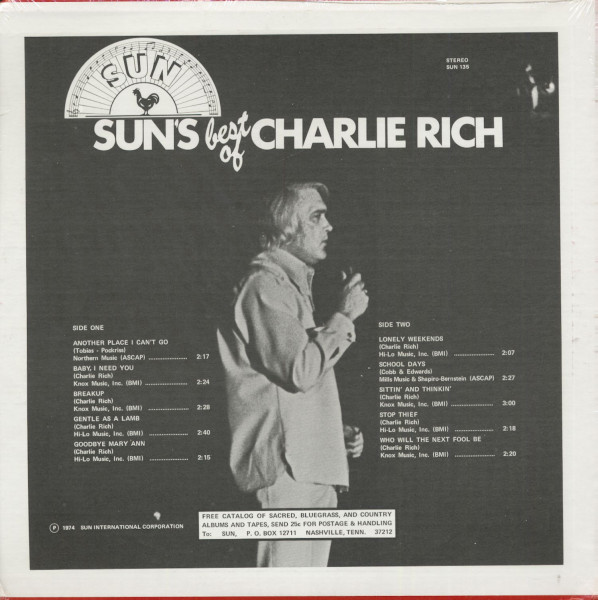Sun's Best Of Charlie Rich (LP)