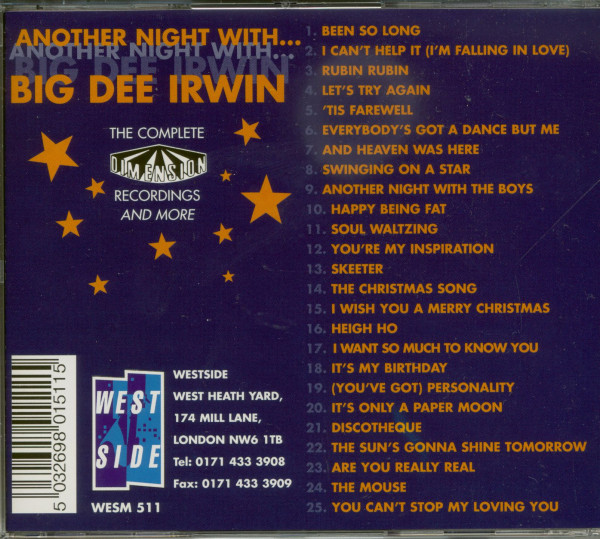 Another Night With Big Dee Irwin (CD)