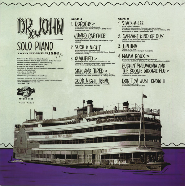 Solo Piano Live in New Orleans 1984 (LP, 180g colored Vinyl)