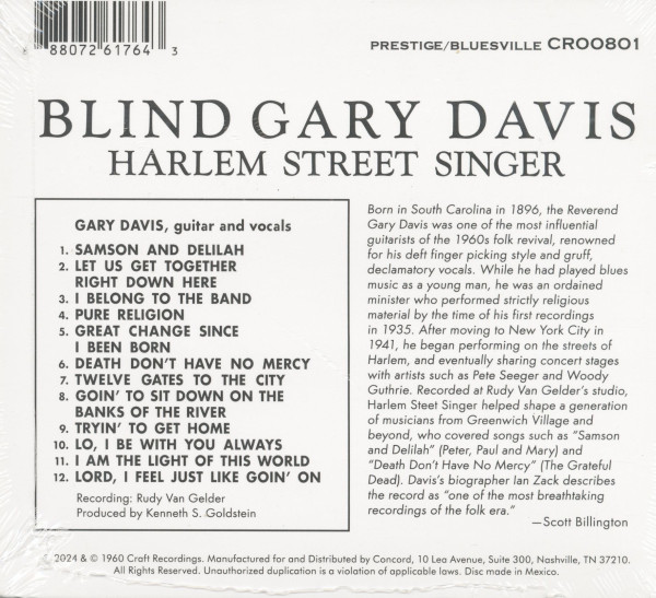 Harlem Street Singer (CD)