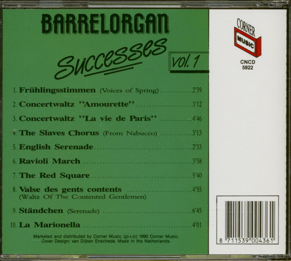 Barrelorgan Successes - Volume 1 (CD)