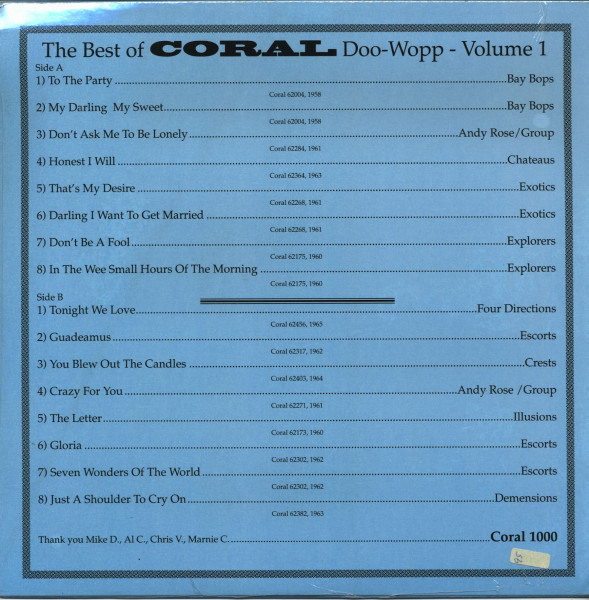 The Best Of Coral Doo-Wopp Vol.1 (LP)