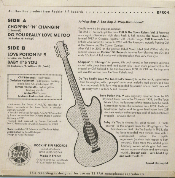 Cliff & The Town Rebels Vol.2 ( 7inch, 45rpm, EP, PS, SC)