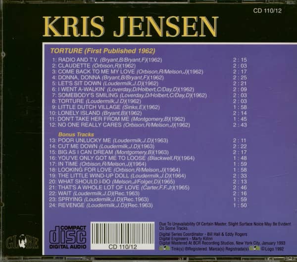 Kris Jensen Sings Torture (CD)