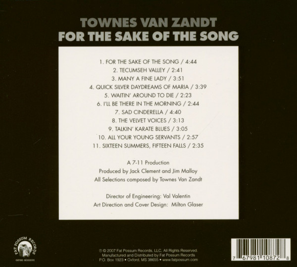 For The Sake Of The Song (CD)