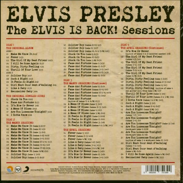 The Elvis Is Back Sessions (4-CD)