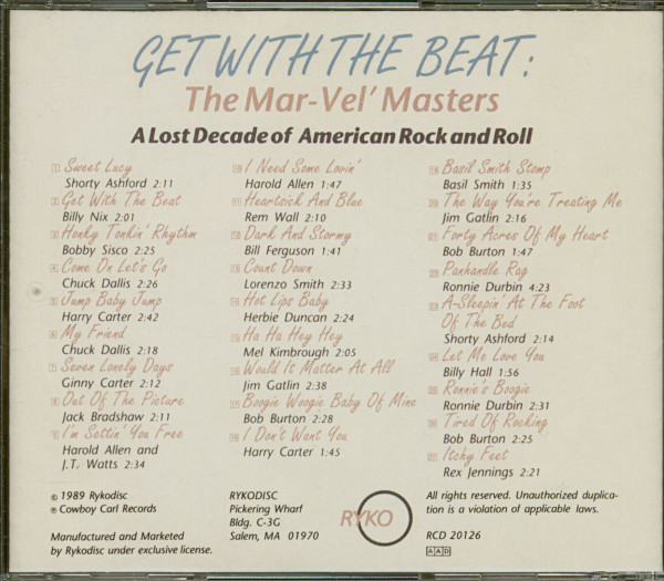 Get With The Beat: The Mar-Vel Masters (CD)
