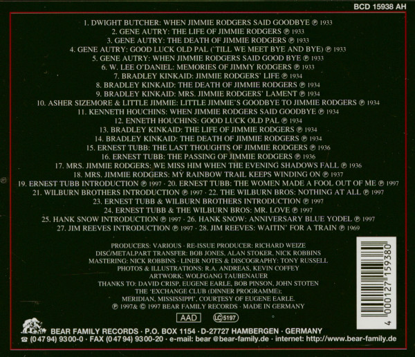 Memories Of Jimmie Rodgers - Various Artists (CD)