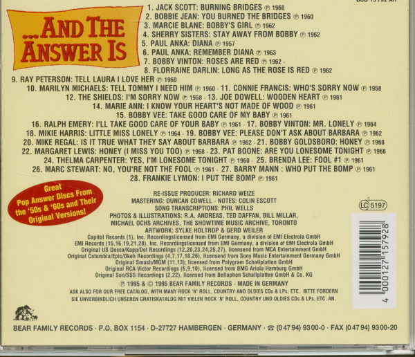 Vol.2, Great Answer Discs And Their Original Versions - Rock'n'Roll
