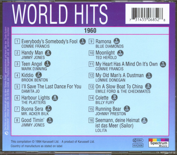 World Hits 1960 (CD)