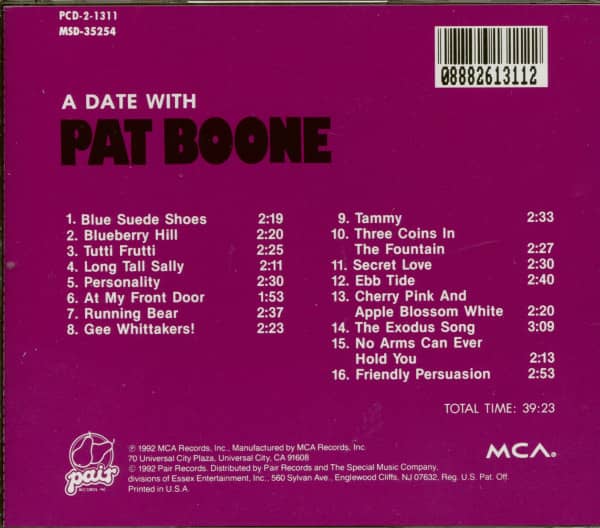 A Date With Pat Boone (CD)
