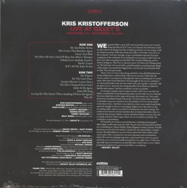 Live At Gilley's - Pasadena, TX - September 15, 1981 (LP)