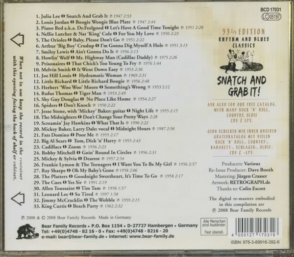 Snatch And Grab It 33 2 - 3 Edition (CD - Limited)