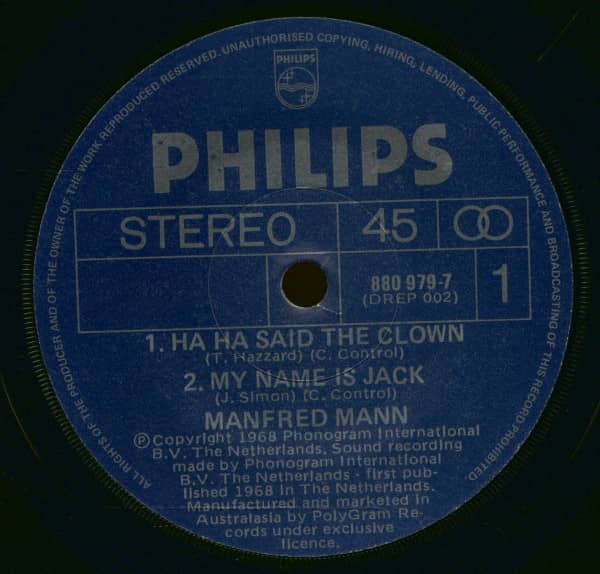 Ha Ha Said The Clown - Australian EP Series (7inch, 45rpm, SC, PS)