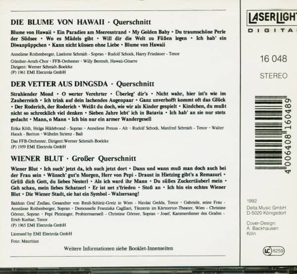 Die Blume Von Hawaii - Der Vetter Aus Dingsda - Wiener Blut - Operetten-Querschnitte (CD)