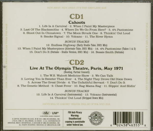 Cahoots - Live At The Olymmpia Theatre, Paris, May 1971 (2-CD)