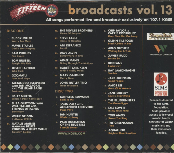 KGSR Broadcasts Vol.13 - Radio 107.1 KGSR Austin (2-CD)