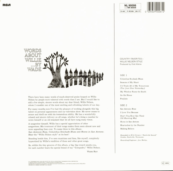 Country Favourites - Willie Nelson Style (LP)