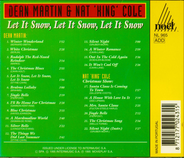 Let It Snow, Let It Snow, Let It Snow (Portuguese Issue)