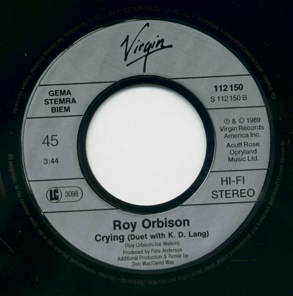 She's A Mystery To Me - Crying (7inch, 45rpm, PS, BC)