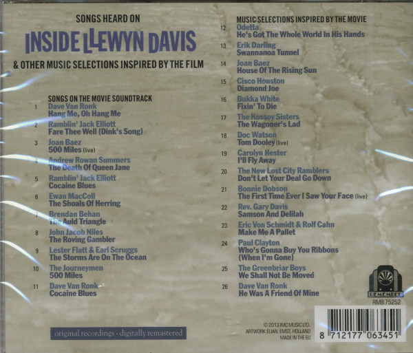 Inside Llewyn Davis - Movie Soundtrack & Other Music Selections Inspired By The Film (CD)