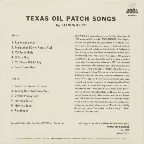 Texas Oil Patch Songs (LP, Blue Vinyl)