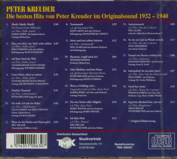 Musik! Musik! Musik! - Die besten Hits von Peter Kreuder (CD)