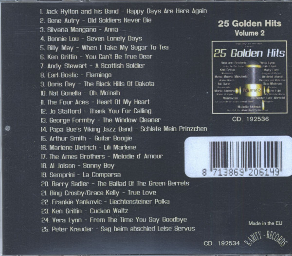 25 Golden Hits of the 40's - 50's Vol.1 - Happy Days Are Here Again (CD)