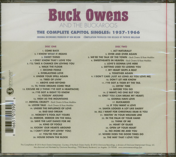Buck Owens And The Buckaroos -The Complete Capitol Singles 1957-1966 (2-CD)