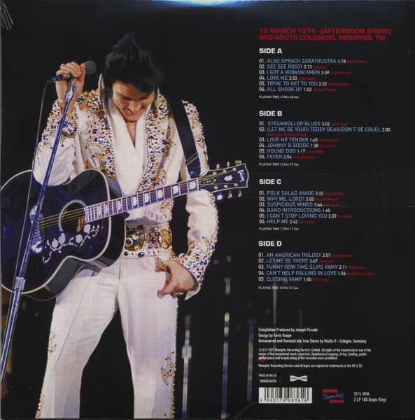 From Elvis In Memphis - Recorded Live 1974 (2-LP, 180g, Ltd.)