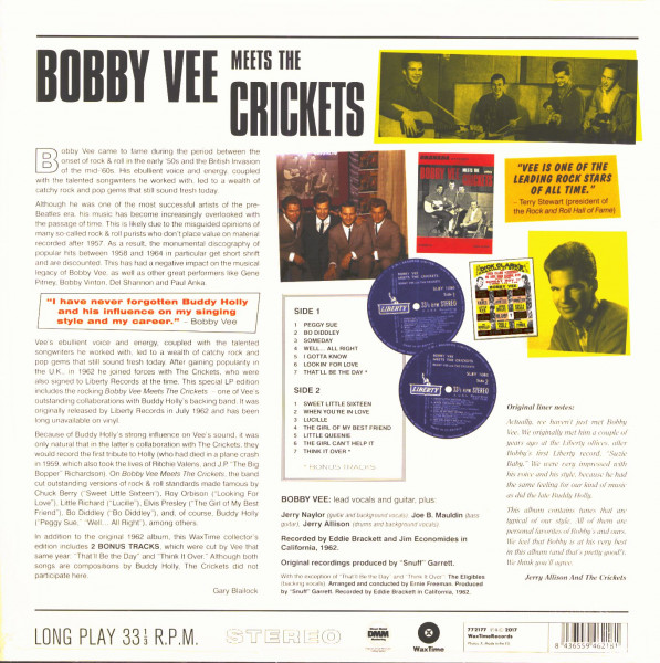 Bobby Vee Meets The Crickets (LP, 180g Vinyl, Ltd.)