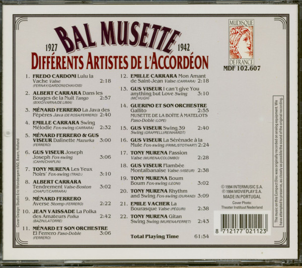 Bal Musette 1927-1942 (CD)