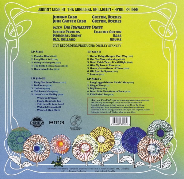 Bear's Sonic Journals: Johnny Cash, At the Carousel Ballroom, April 28, 1968 (2-LP, Ltd.)