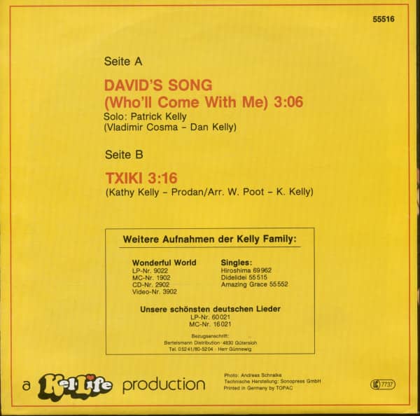David's Song - Txiki (7inch, 45rpm, PS)