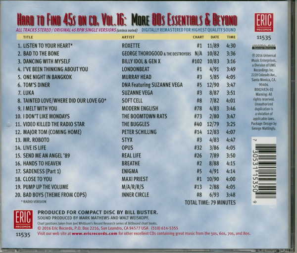 Hard To Find 45s On Cd 16 - More 80s (CD)