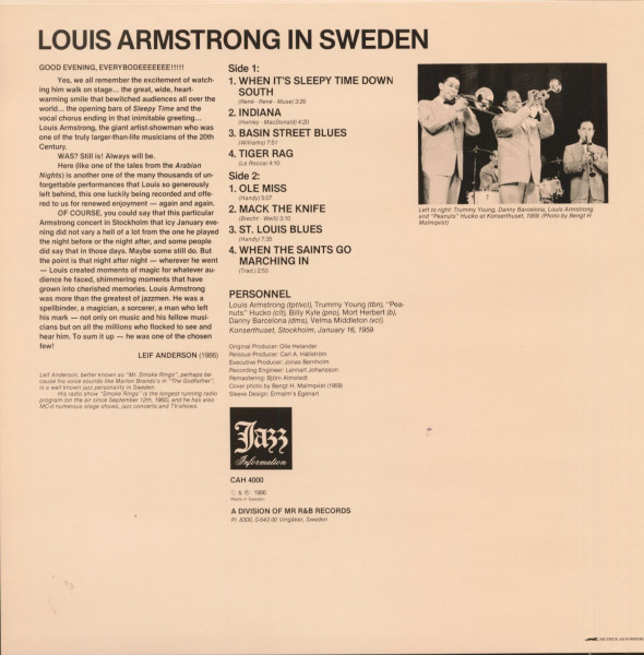 Louis Armstrong In Sweden (LP)