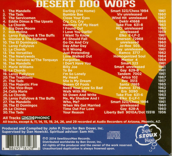 Desert Doo Wops - Musical Greetings From Arizona 1956-1968 (CD)