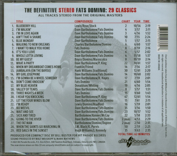 The Definitive Stereo Fats Domino - 29 Classics (CD)