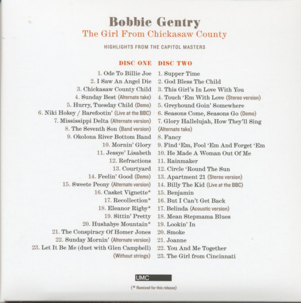 The Girl From Chickasaw Country (2-CD, Ltd. Cut Down)