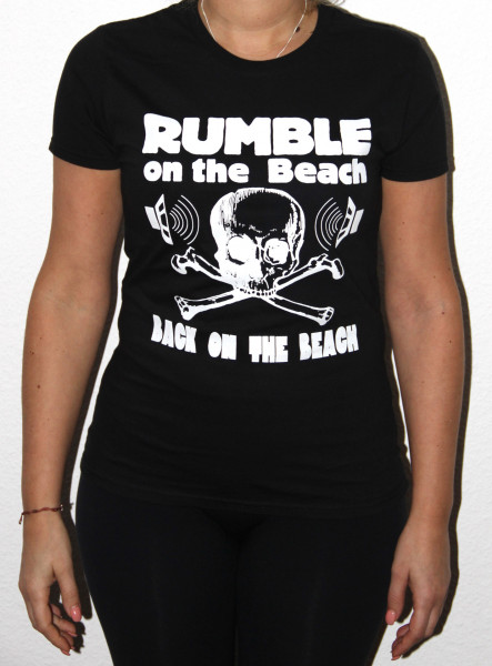 Rumble Girlie Shirt, black, white print, size S