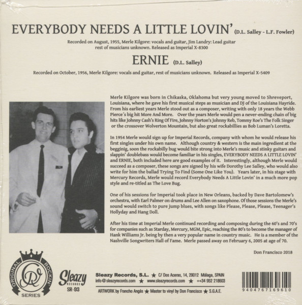 Everybody Needs A Little Lovin' - Ernie (7inch, 45rpm, PS)